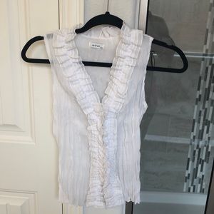 White ruffle tank